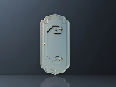 Elegant Intricate Metal Handle With Decorative Frame For Classic Furniture Design 3d model