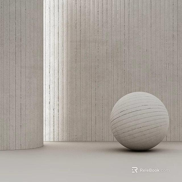 Modern Concrete Floor Tiles With Striped Texture For Elegant Minimalist Interior Space 3d model 
