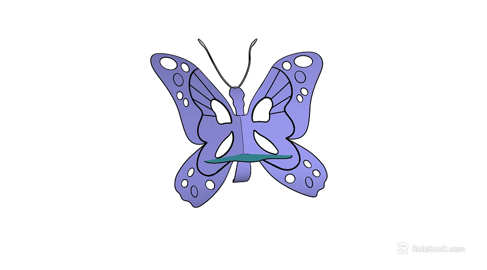 Purple Outdoor Chair Featuring Butterfly Shaped Patterns And Comfortable Design 3d model 