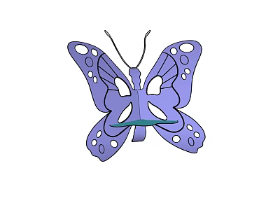 Purple Outdoor Chair Featuring Butterfly Shaped Patterns And Comfortable Design 3d model