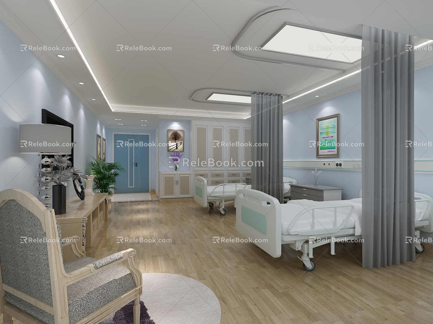 Modern Hospital Clinic Ward 3d model