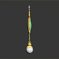Golden Decorative Lifestyle Accessory With Turquoise Gemstone White Beads And Pearl Pendant
