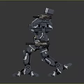 Mechanical Robot Character With Heavy Armor And Advanced Weapon Systems 3d model