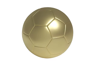 Golden Soccer Ball With Shiny Surface And Hexagonal Pattern Design 3d model