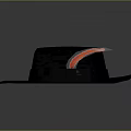 Fashionable Black Wide brimmed Hat With Red Feather And Decorative Ribbon Band