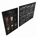 Commercial Chalkboard Menu Boards Displaying Drink Illustrations Prices And Coffee Juice Items