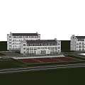 New multi-storey office building Huizhou three-storey complex building horse head wall public construction 3d model