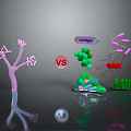 Medical Devices Aiding Antibody vs Virus Battle With Complex Cellular Structures 3d model