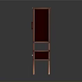 Dark Red Storage Cabinet Furniture With Doors Drawer And Wooden Legs