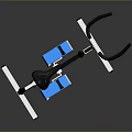 Foldable Indoor Fitness Equipment With White Frame Black Seat Blue Pedals And Black Handles