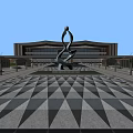 Modern Train Station Exterior Design With Green Plaza And Landscaped Gardens