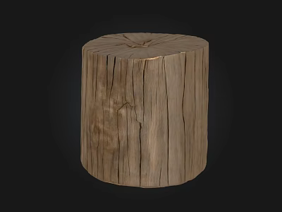 Natural Stone Wood Stump Furniture With Smooth Surface And Natural Texture 3d model