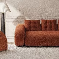 Luxury Soft Caramel Velvet Sofa Set With Matching Single Armchair For Cozy Modern Living Room