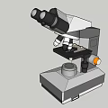 High Quality Binocular Microscope with Stable Metal Base and Adjustable Lenses 3d model