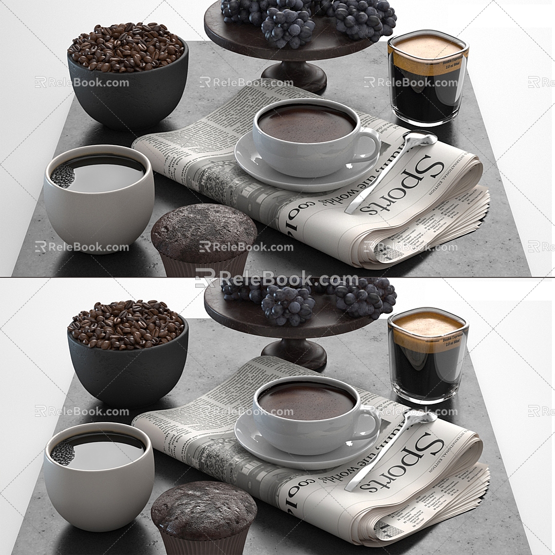 Modern coffee coffee ornaments 3d model