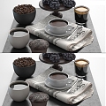 Modern coffee coffee ornaments 3d model