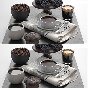 Modern coffee ornaments 3d model