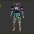 Detailed Futuristic Armored Suit 3D Model With Metallic Plating And Mechanical Joints
