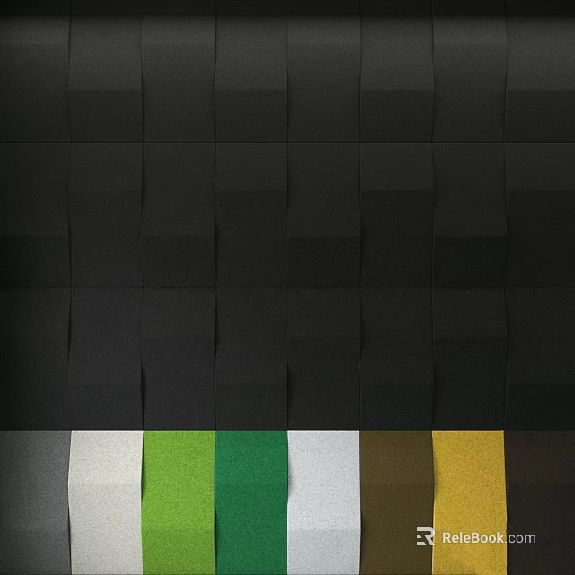 Black Background Wall Decor With Colorful Square Patterns And Colored Bottom Strips 3d model