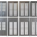 Sliding Doors Various Designs With Glass Patterns And Frame Styles 3d model