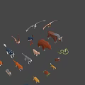 Diverse Cartoon Animal Collection Featuring Birds Mammals Reptiles And Small Pets