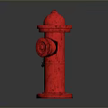 Shiny Red Fire Hydrant With Metallic Body Chain And Top Cap