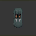 Teal Convertible Sports Car With Orange Seats And Sleek Aerodynamic Design