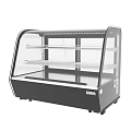 Commercial Equipment Glass Door Display Case With Multiple Metal Shelves Black Design