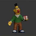 Yellow Cartoon Character In Green Sweater Brown Pants Blue Shoes Holding Red White Ball