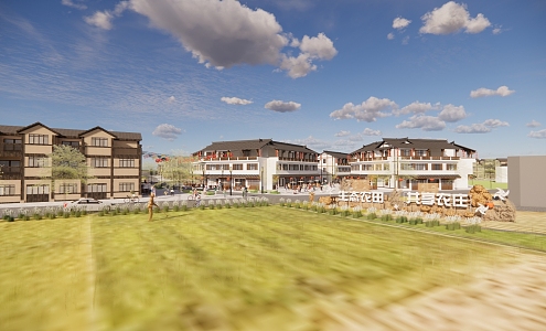 New Chinese Town Beautiful Rural Landscape 3d model