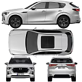 White Mazda SUV Front And Rear View