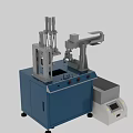 Industrial Equipment With Blue Main Body Mechanical Arm And White Control Unit