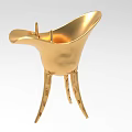 Elegant Golden Jewelry Piece with Three Legs and Libation Cup Shape