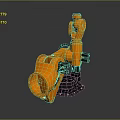 Detailed Futuristic Orange Mechanical Robot Character Design For Game And Movie