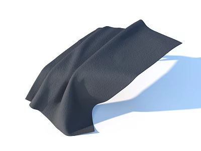 Black Folded Soft Fabric Towel For Household Daily Use On White Background 3d model