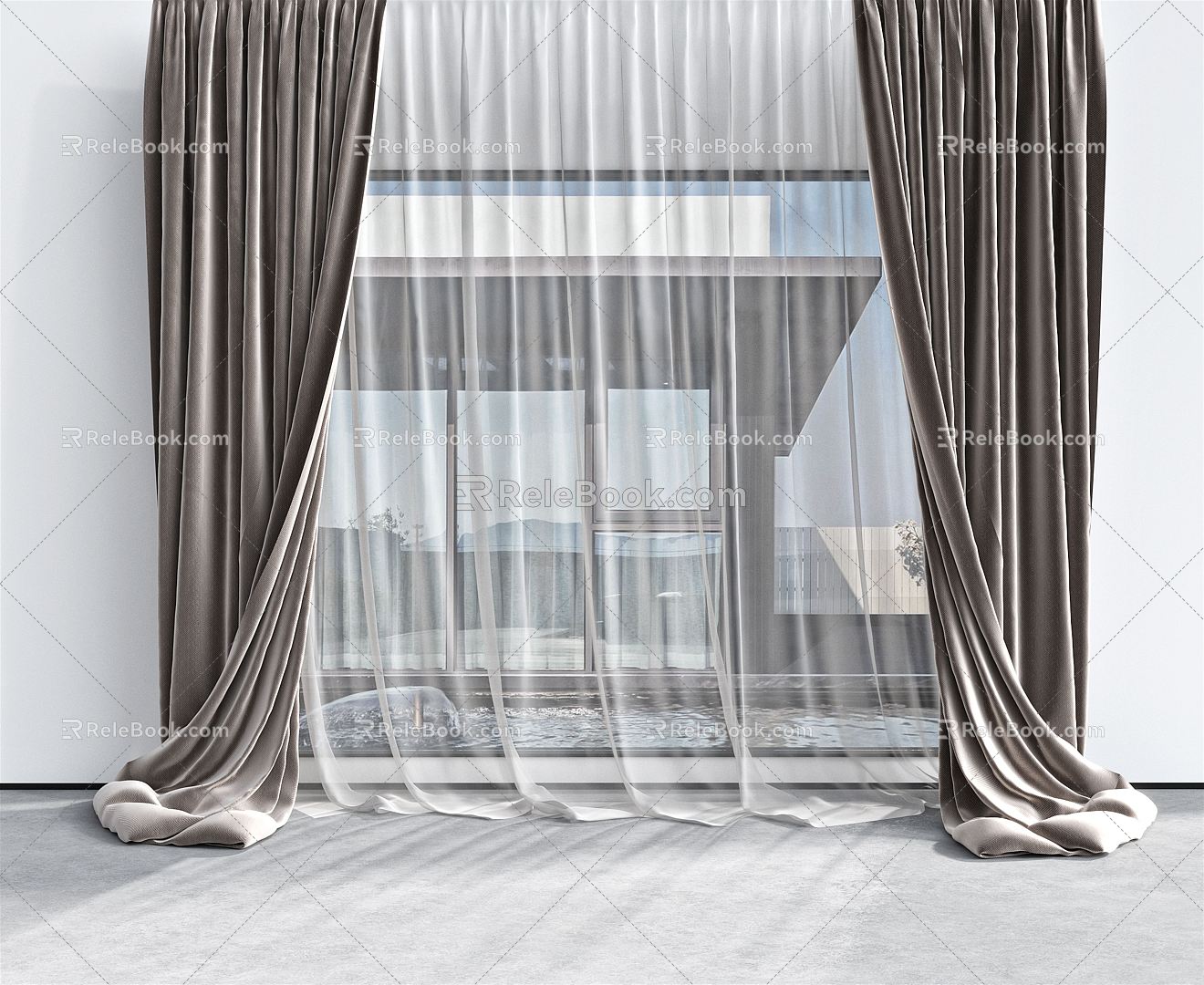 Modern Curtains 3d model