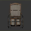 Vintage Style Wheelchair With Wooden Frame Woven Rattan Backrest And Large Wheels