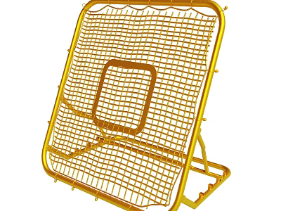 Portable Golden Outdoor Basketball Hoop With Metal Frame And Net 3d model