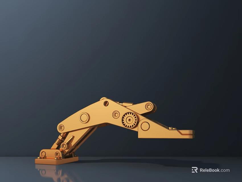 Road Construction Machinery Arm With Gears And Joints For Infrastructure 3d model 
