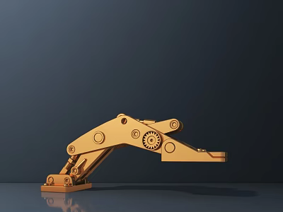 Road Construction Machinery Arm With Gears And Joints For Infrastructure 3d model