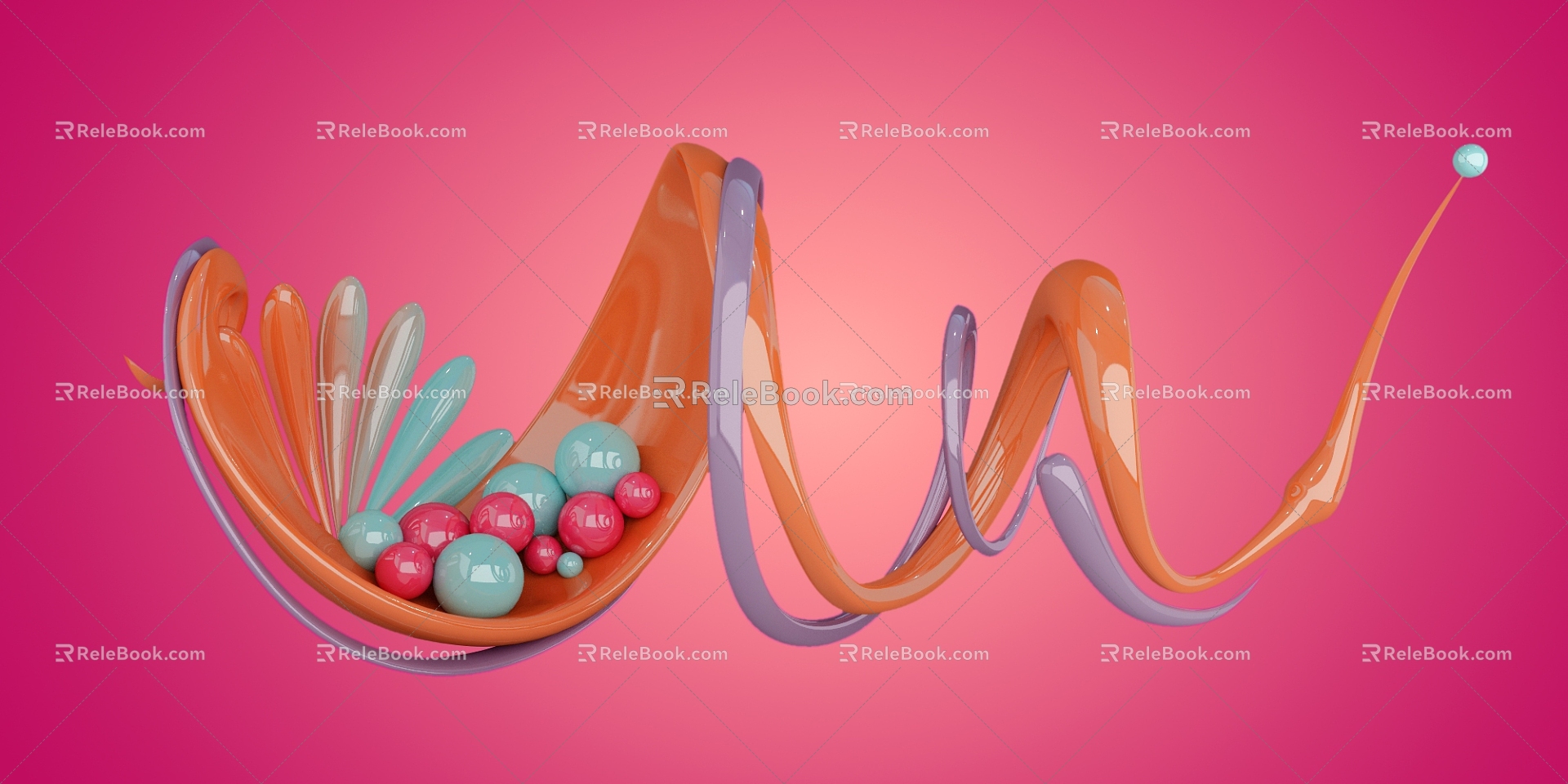 Modern decorations creative art background 3d model