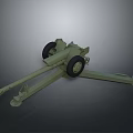 Green Military Artillery Model With Black Wheels And Long Barrel