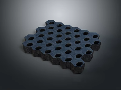 Hexagonal Modular Components Arranged In Geometric Pattern With Central Holes 3d model