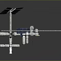 3D Space Station Model Featuring Solar Panels And Connected Modules 3d model