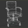 Green Single Office Chair With Armrests And Silver Metal Frame On Wheels
