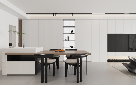 Modern Restaurant Minimalist Restaurant 3d model