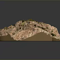 Natural Scenic Rocky Terrain With Lush Green Vegetation And Earthy Colors