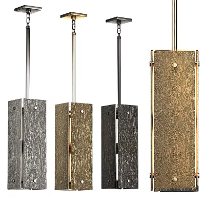 Stylish Textured Chandeliers With Metallic Finishes In Gold Silver And Black 3d model