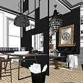 Modern Office Interior With Open Layout Wooden Desk Pendant Lights And Cozy Seating