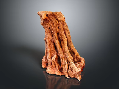 Natural Rustic Wooden Stone Sculpture With Unique Texture For Home Decor 3d model